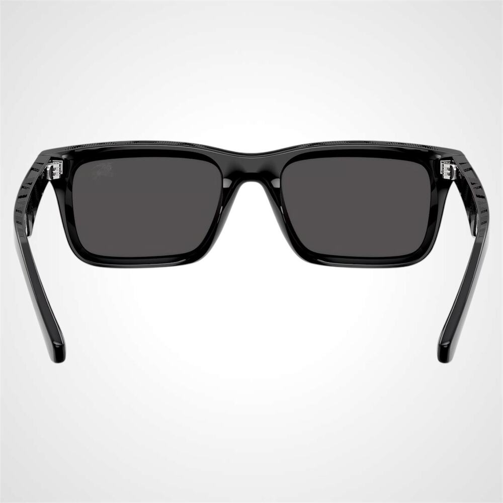 New Burberry Sunglasses Black Square Interior Classic Check Arms 53mm Gray Lens - Picture 5 of 7
